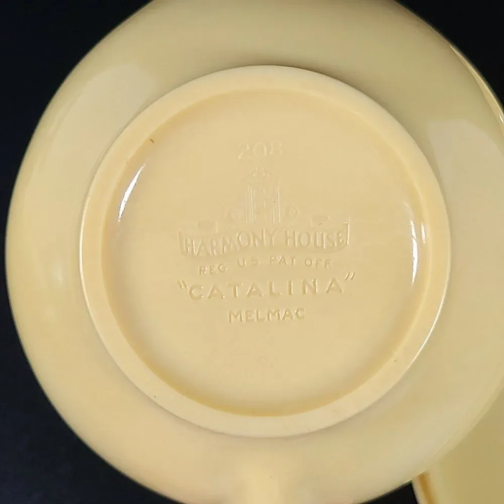 Vintage‎ Harmony House Catalina Melmac Yellow Cream Sugar Set
